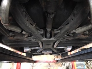 replacing exhaust on Cadillac Coupe Deville underneath